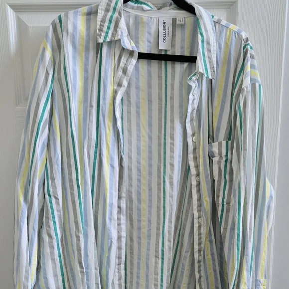 ASOS White and Yellow High Waist Summer Shorts - Picture 5 of 6